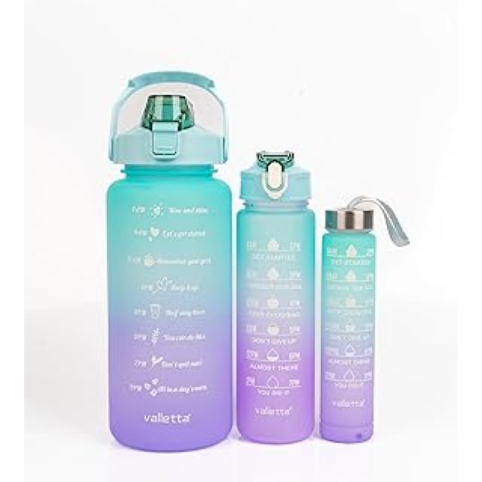 Eldorado 3Lü Set Bpa Içermez Motivasyonel Su Matarası Yeşil Su Matarası,Su Şişesi,Suluk Vlt1280