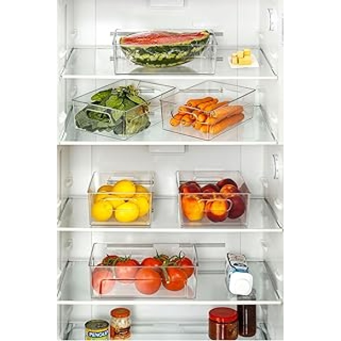 Kırılmaz Ultra Dayanıklı Buzdolabı Düzenleyici Organizer Kutu Şeffaf - 26x17x9cm