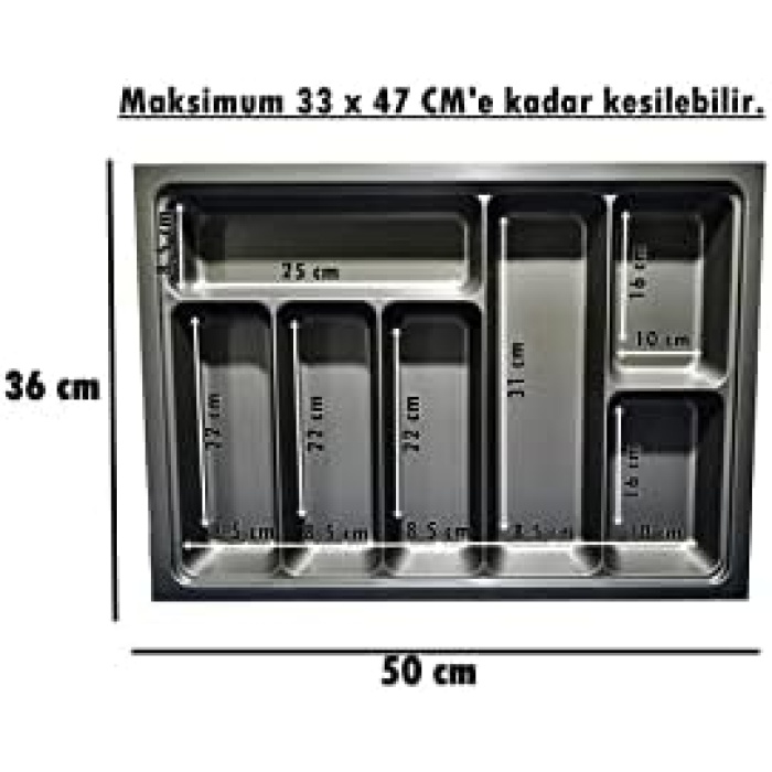 Çekmece Içi Antrasit Kaşıklık Maket Bıçağı Hediyeli (33x47 Cme Kadar Kesilebilir)