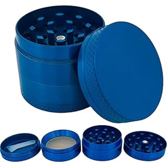 GRINDER Parçalayıcı Metal baharat öğütücü herb spice 4 katmanlı 40MM / 50MM / 63MM (MAVI, 40MM), ETG-40M-SYH