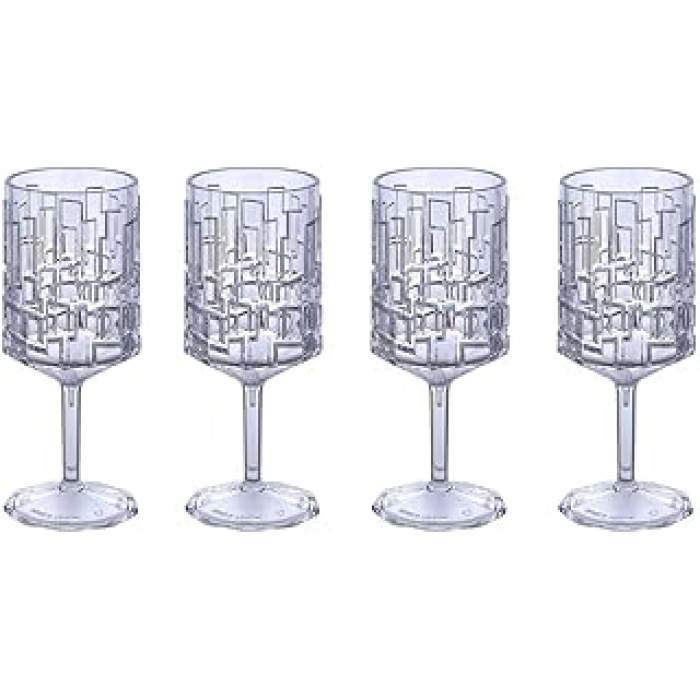 Polikarbon Stone Serisi 4 Parça Kırılmaz Goblet Kadeh Bardağı Takımı - 300 ml.