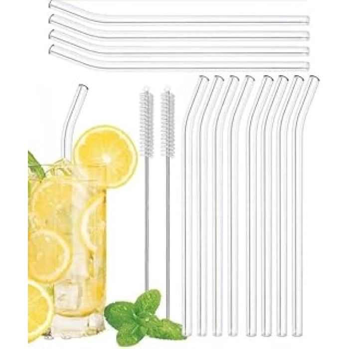 14 Parça Cam Pipet Seti 12 Adet Cam Pipet 2 Adet Pipet Temizleme Fırçası Hediyeli Isıya Darbelere Dayanıklı Pipet Seti