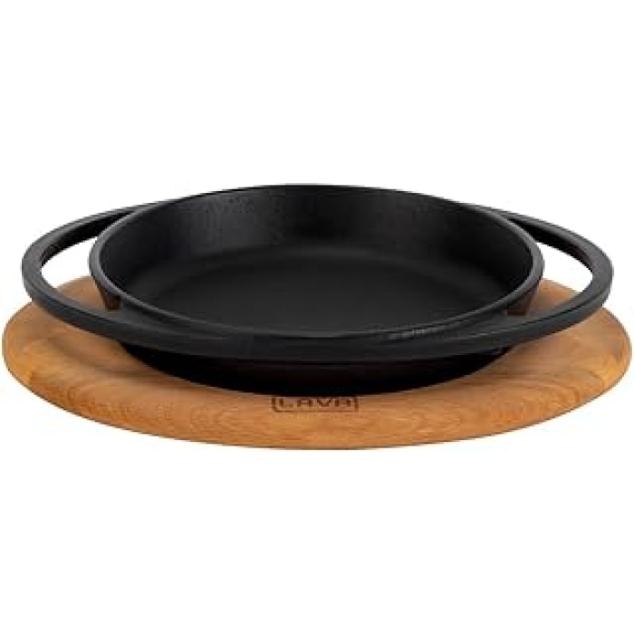 Pişirme Kabı LV ECO Y TV 12 K4 Yuvarlak Tabak Çanak ve Tabak, Ahşap, Çap 12 cm, Dökme Demir, Siyah