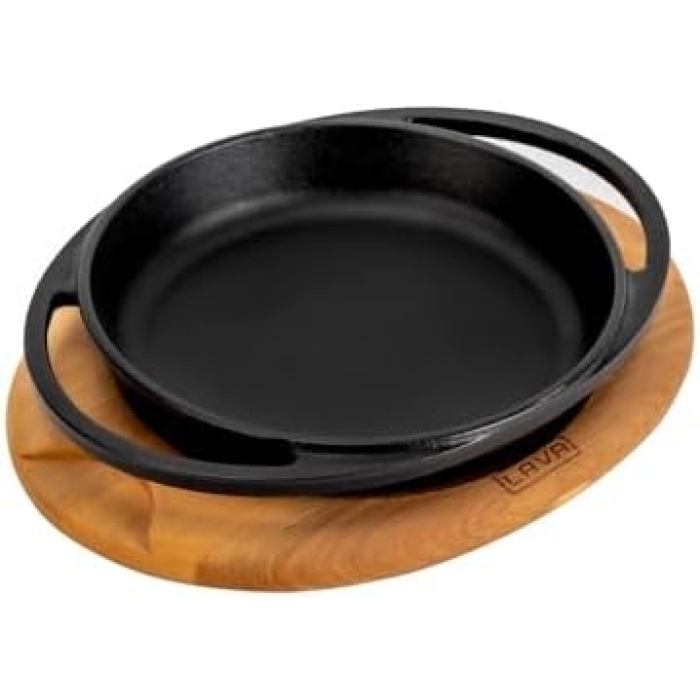 Pişirme Kabı LV ECO Y TV 12 K4 Yuvarlak Tabak Çanak ve Tabak, Ahşap, Çap 12 cm, Dökme Demir, Siyah