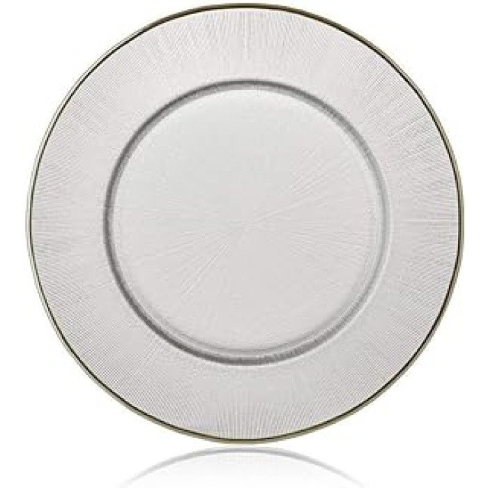 Decor Cam Supla, Beyaz, Altın Kenar, 33 cm