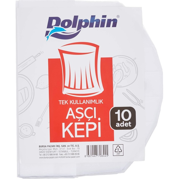 At Market Dolphin Aşçı Kepi 10lu