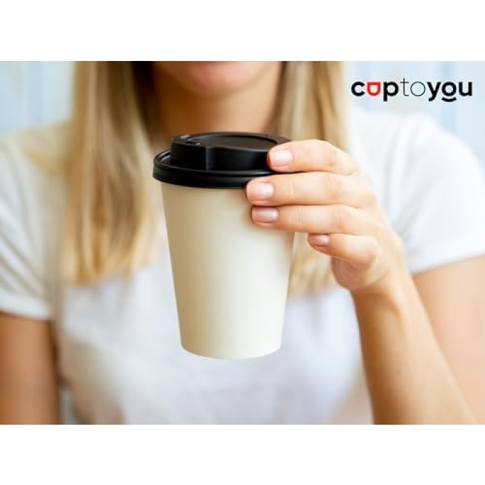 12 oz beyaz tek kullanımlık karton bardak 300 ml, kahve, çay, ofis, ev ve parti kullanımı için bardaklar - 50li paket