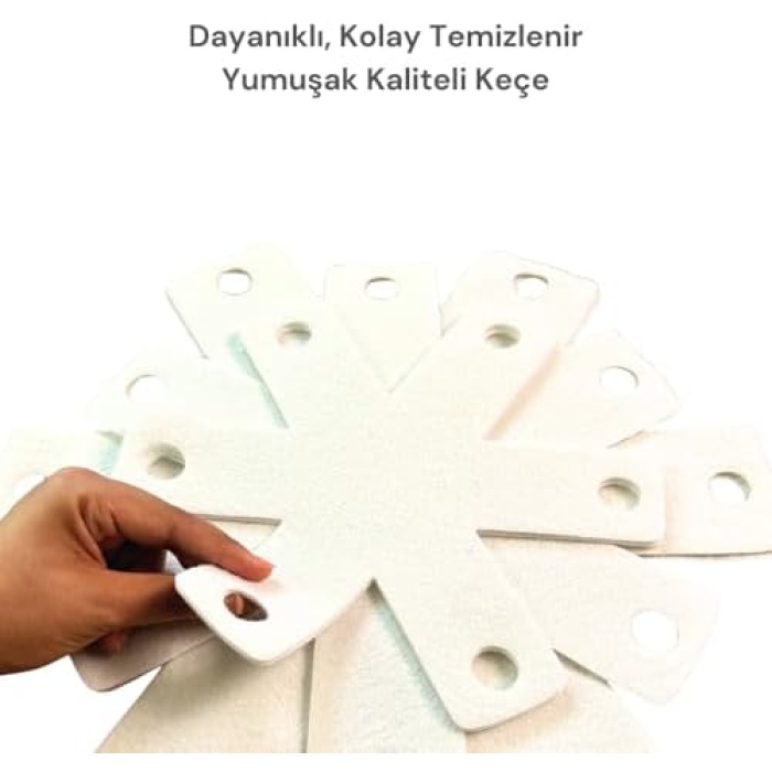 12 Adet Tencere Tava Koruyucu Düzenleyici Çizilme Önleyici Set Beyaz