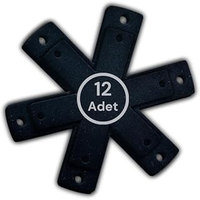 12 Adet Tencere Tava Koruyucu Düzenleyici Çizilme Önleyici Set Siyah