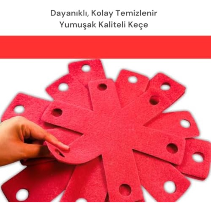 12 Adet Tencere Tava Koruyucu Düzenleyici Çizilme Önleyici Set Kırmızı