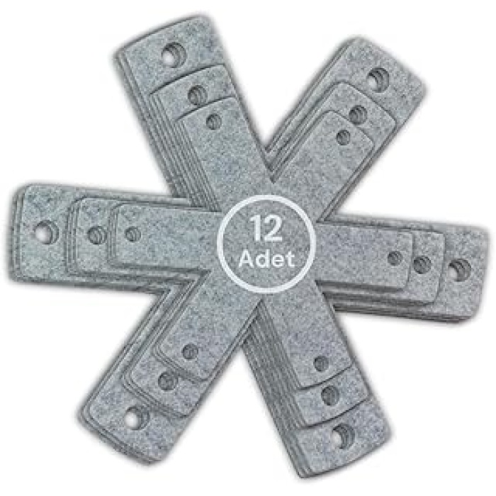 12 Adet Tencere Tava Koruyucu Düzenleyici Çizilme Önleyici Set Gri
