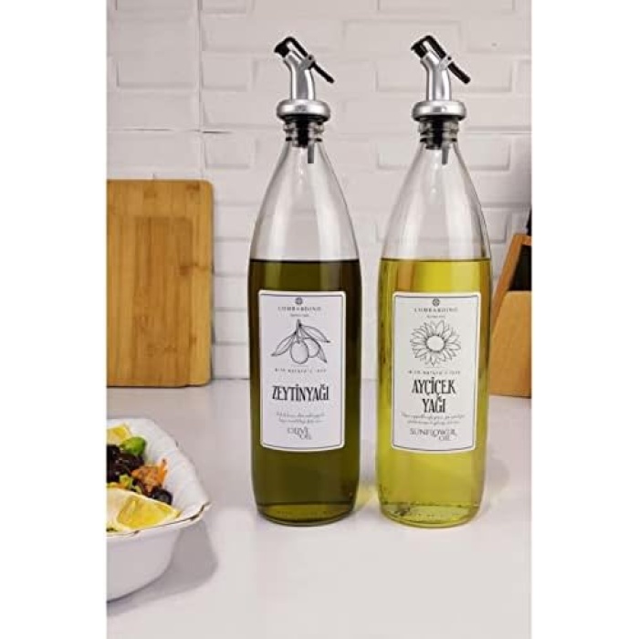 Vetro 2li Zeytinyağı ve Sıvıyağ Şişesi Yağdanlık 1000 Ml SH-003