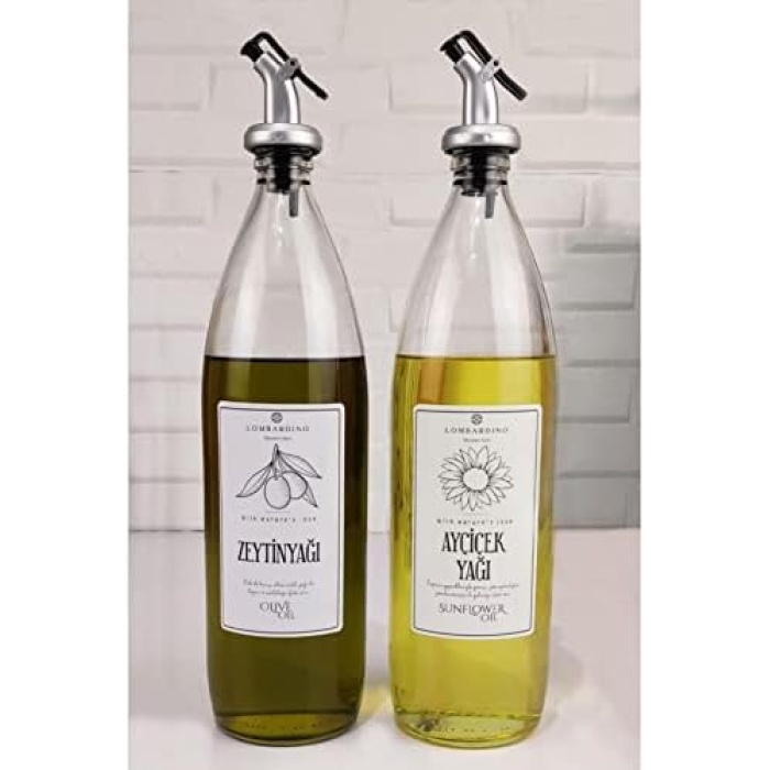 Vetro 2li Zeytinyağı ve Sıvıyağ Şişesi Yağdanlık 1000 Ml SH-003