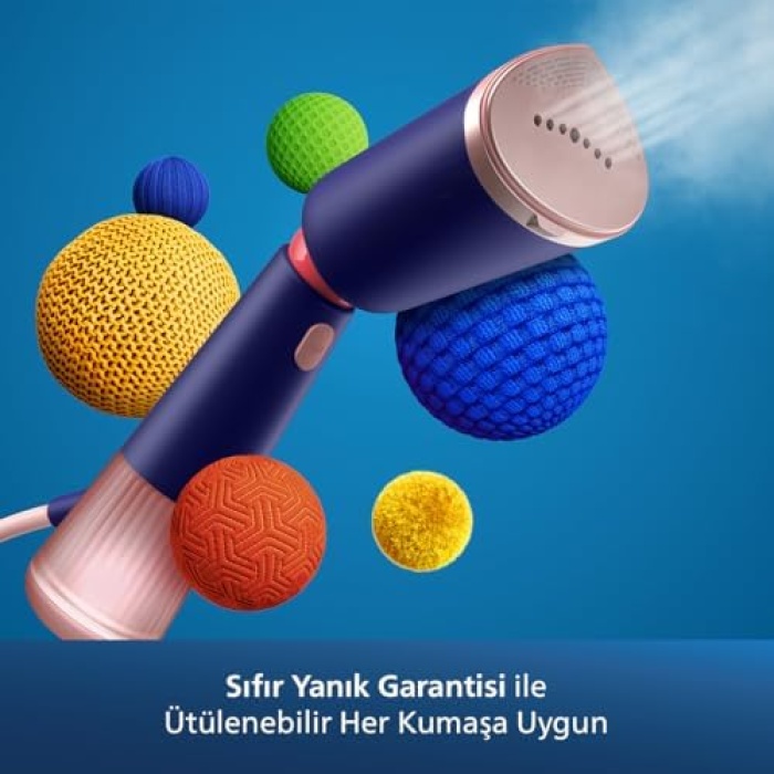 5000 Serisi Buharlı Düzleştirici - Güçlü 1400W, Sürekli Buhar, İki Su Haznesi, 35 saniyede Hızlı Isınma, Ayarlanabilir Başlık, Metal Taban, Aksesuarlar, Deniz Mavisi (STH5030/20)