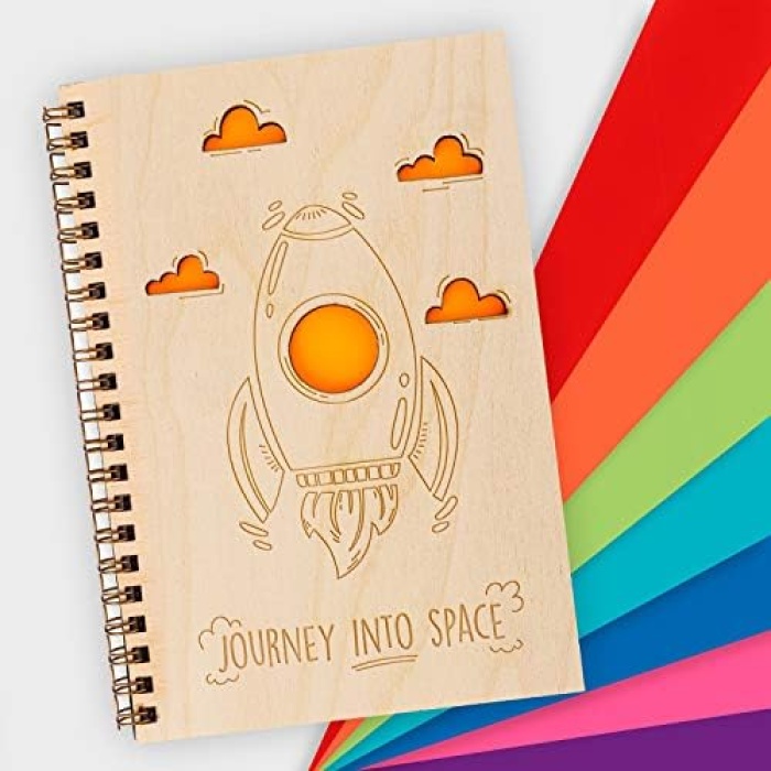 Yolculuk Tasarımlı Ahşap Kapaklı Defter