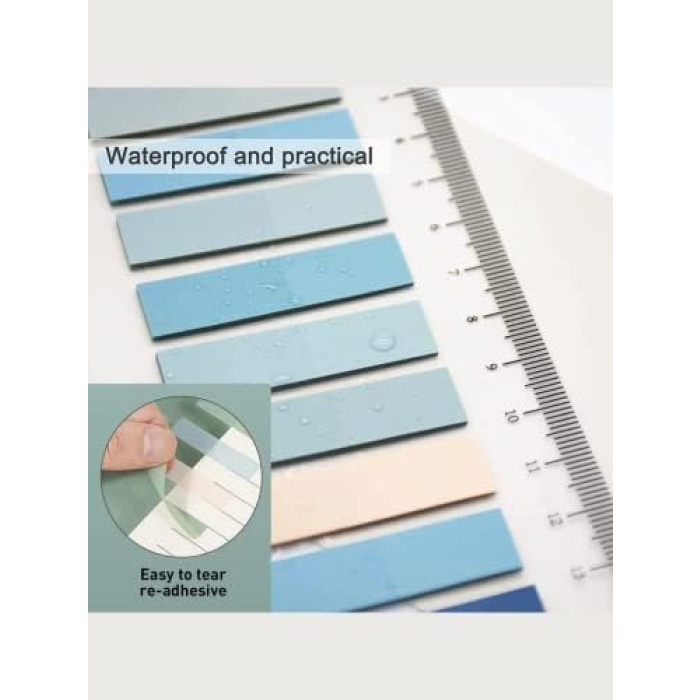 Post İt 10 Renkli 200 Yaprak Şeffaf Yapışkan Not Kağıtları Sticky Notes Etiket Not Defteri Kitap Ayracı Gökkuşağı Serisi (Gül Kokusu)