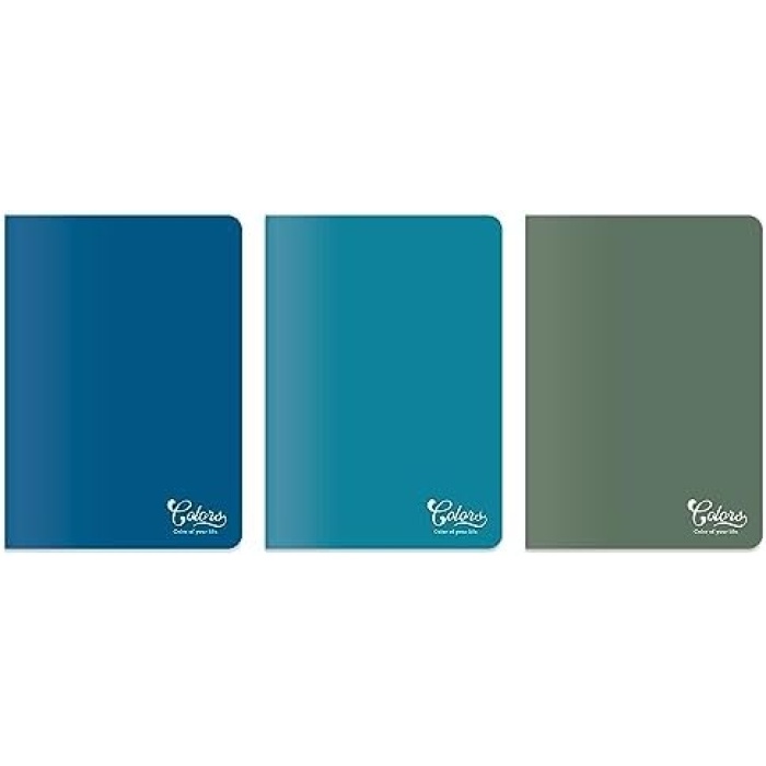Colors Vintage Serisi, A5 60 Yaprak Çizgisiz Karton Kapaklı Defter 6lı Paket, Renkli