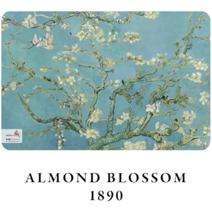 Blooming Series - A5, Van Gogh 4lü Defter Seti II, Çizgisiz, Toplam 256 Sayfa, Her biri 64 Sayfa, Tel Dikiş, Esnek Kapak, Oval Kenar, Tuval Doku, 60 gram, Sarı Krem Renk