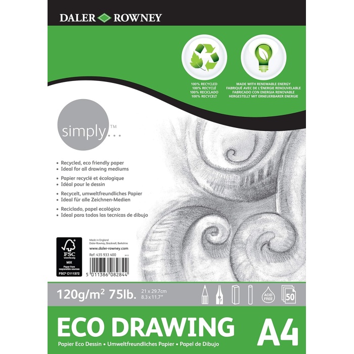 Rowney Eco Drawing Eskiz Blok - A4 - 120GR -