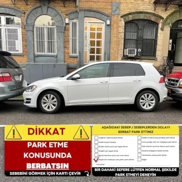 Park Uyarı Kartları 50li Park Uyarı Kartviziti Berbat Park