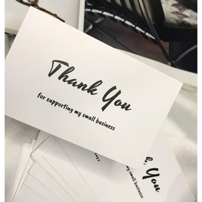 Thank You For Supporting My Small Business Greeting Card E Ticaret Hediye Kartı Müşteri Memnuniyeti Gift Card 10 Adet (Beyaz)