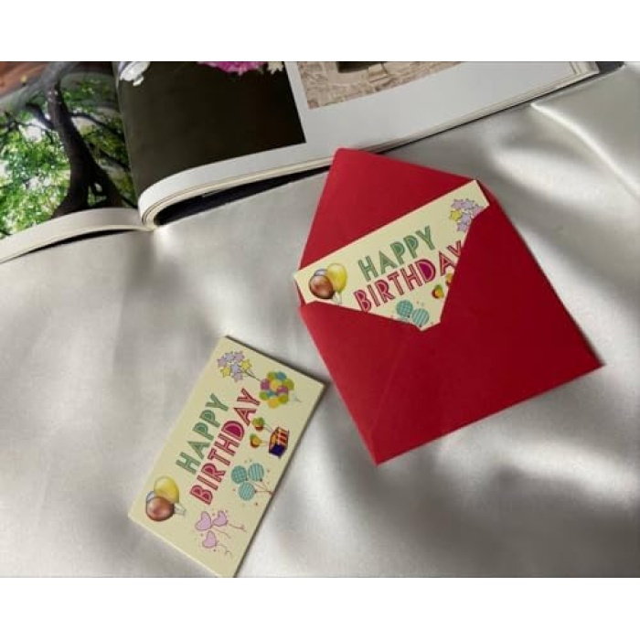 Happy Birthday Card Doğum Günü Kartları Mutlu Yıllar Özel Gün Kartı Mesaj Kartı Kutlama Kartı 8x5 Cm - 10 Adet