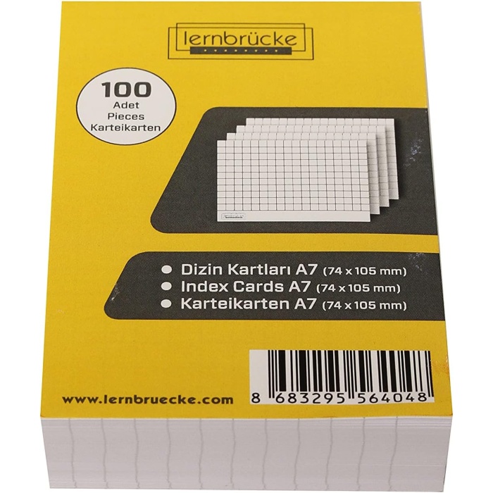 BEYAZ KARELİ A7 DİZİN KARTI KARTEIKARTEN 100LÜ