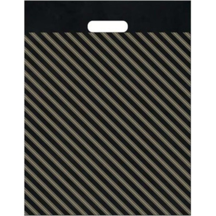 Takviyeli Siyah Çizgili Poşet 23x36 Cm No:2 50 Adet