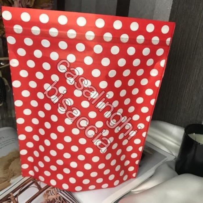 Beyaz Puantiyeli Hediye Torbası Hediye Paketi Bantlı 20x20 Cm - 4 Adet