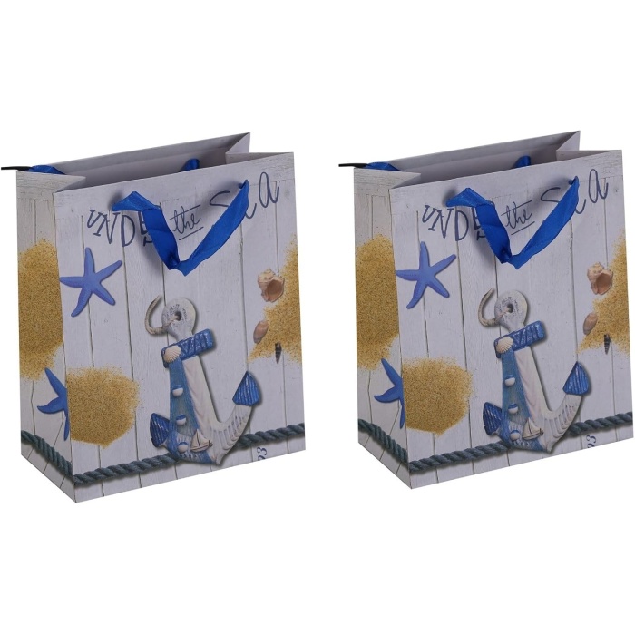 Homi HEDİYE ÇANTASI SETİ 2 ADET,İTALYAN TASARIM,GEMİCİ ÇIPASI 32X26X10CM