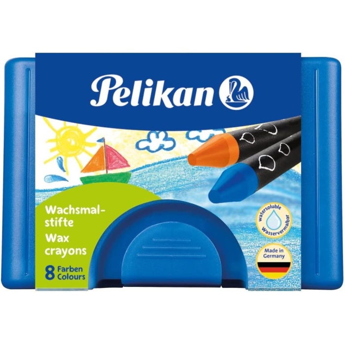 722959 – Wachsmaler yuvarlak 666/8 Wasservermalbar, suda çözülür, mavi plastik kılıf