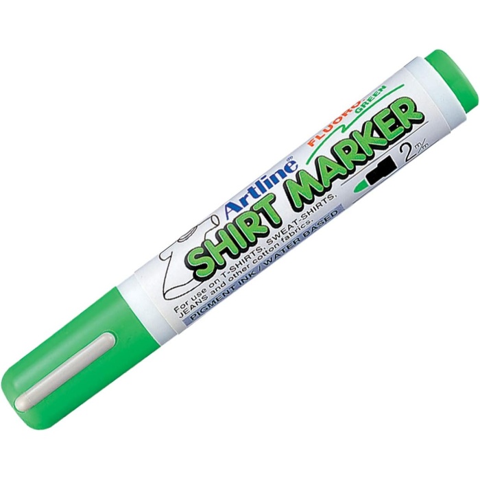 Shirt Marker Tişört Markörü, Uç: 2, 0mm, Fosforlu Yeşil