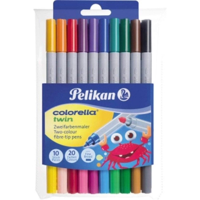keçeli boya kalemi Colorella Twin, 1 set, 10-renkli