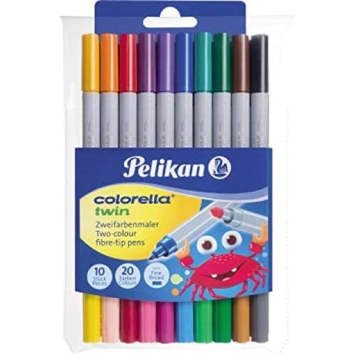 keçeli boya kalemi Colorella Twin, 1 set, 10-renkli