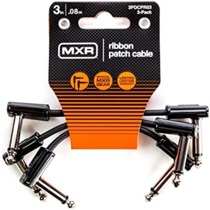 JIM DUNLOP Şerit Yama Kablosu 3 | 3-3 Paket, 1/4-İnç Dik Açı (3PDCPR03)