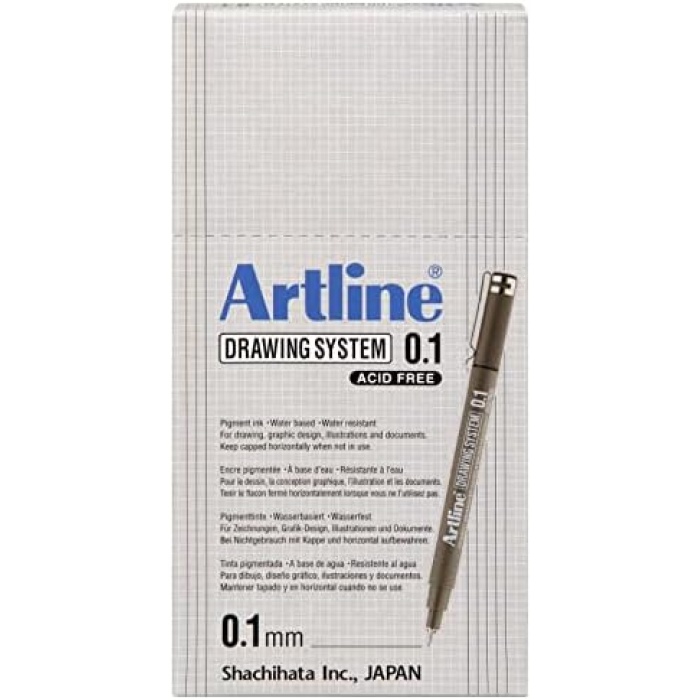 Drawing System 0.1 Çizim Kalemi, 0.1 mm, Siyah