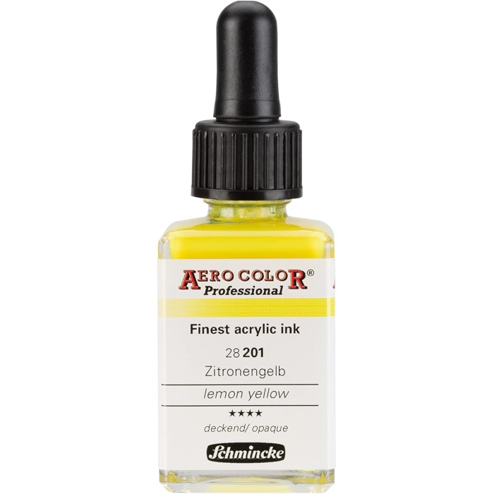 Aero Color Professional Akrilik Airbrush Mürekkebi 28 ml 201 Lemon Yellow