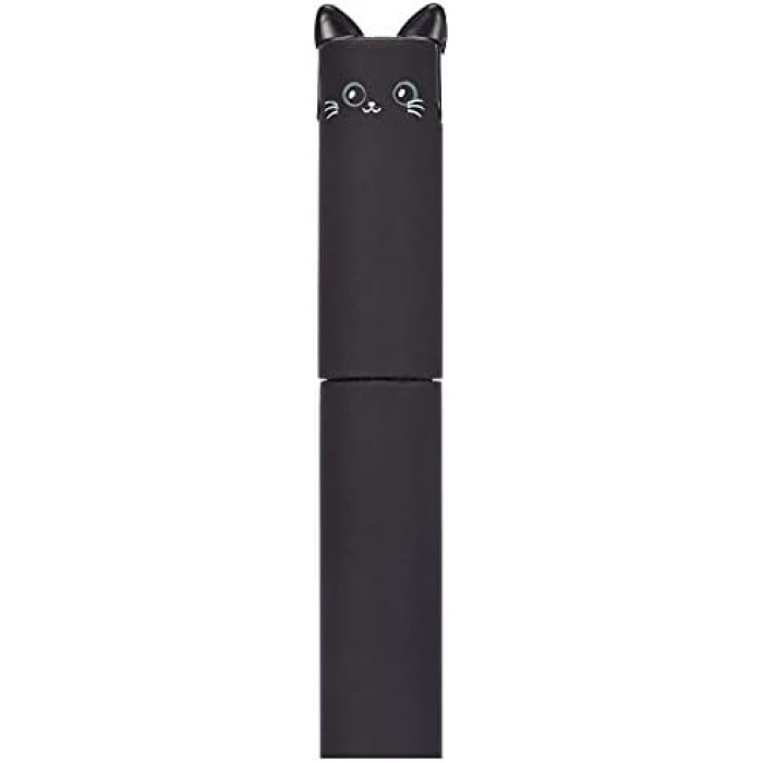 Silinebilir Siyah Renk Jel Kalem Kedi Figürlü EP0005