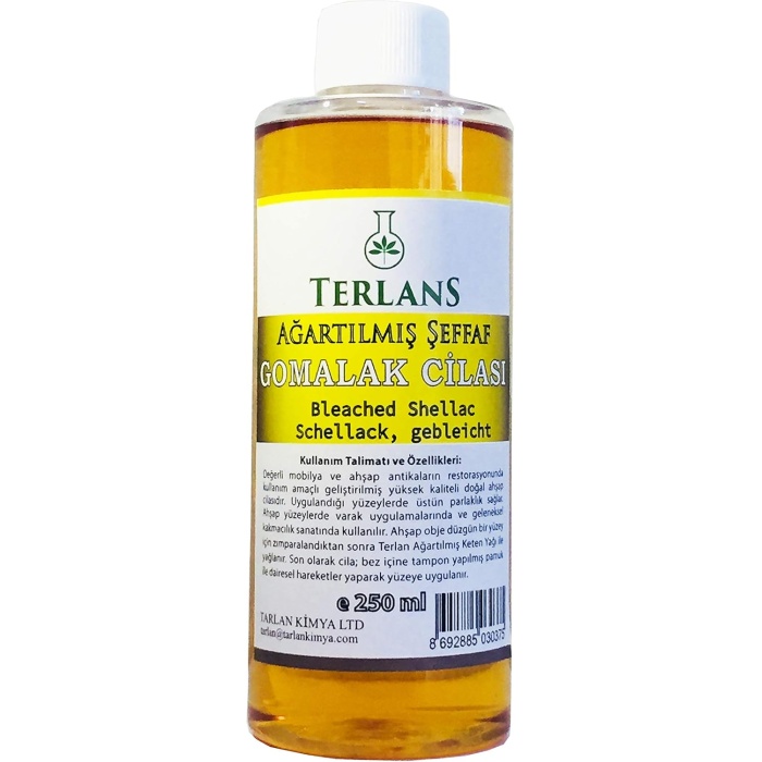Ağartılmış Şeffaf Gomalak Cilası 250 ml Shellac Bleached