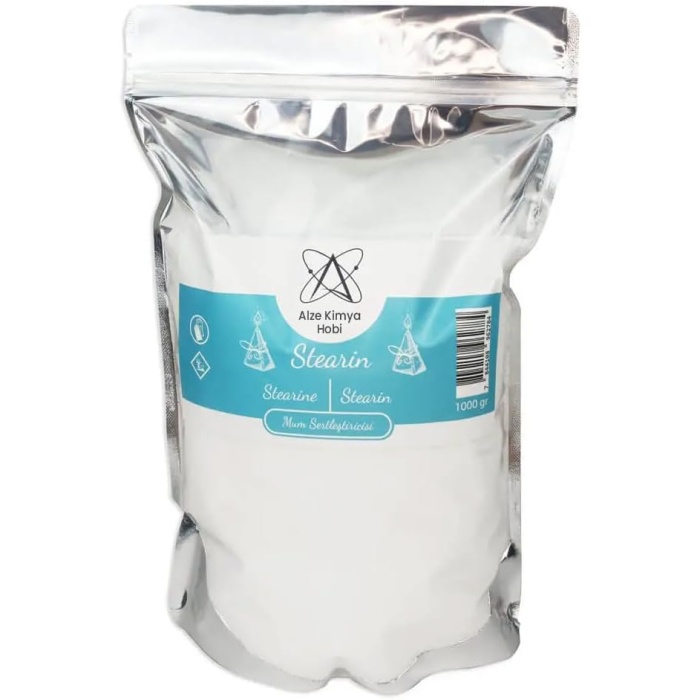Kimya Hobi Stearin Mum Yapımı Için 1 Kg Mum Sertleştirici Ve Parlaklaştırıcı Stearik Asit (1000 Gr)