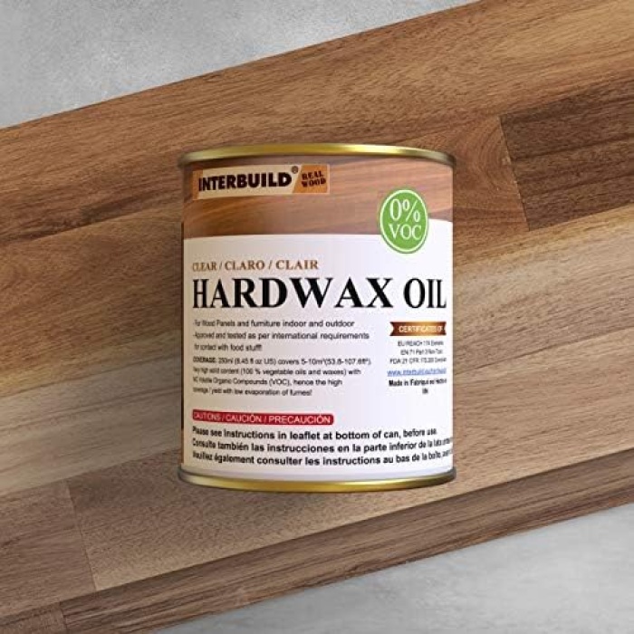 REAL WOOD HARDWAX Oil (0%) VOC 250 ml Ahşap yağı Mobilya yağı Ahşap Tezgah yağı Renk:Şeffaf