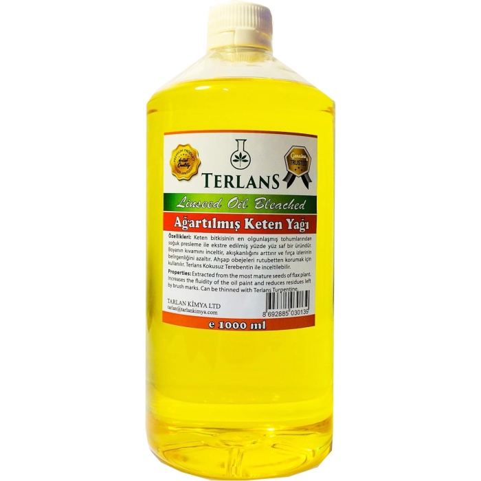 Ağartılmış Keten Yağı Resim Yağı 1000 ml - Linseed Oil Bleached