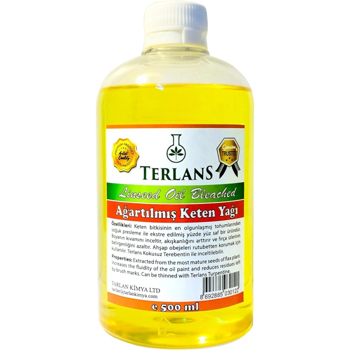 Ağartılmış Keten Yağı Resim Yağı 500 ml - Linseed Oil Bleached