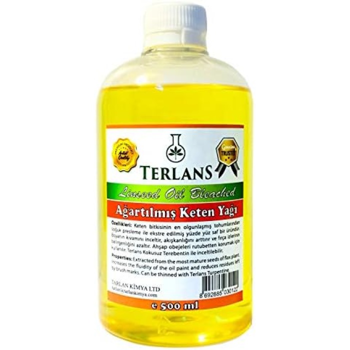 Ağartılmış Keten Yağı Resim Yağı 500 ml - Linseed Oil Bleached