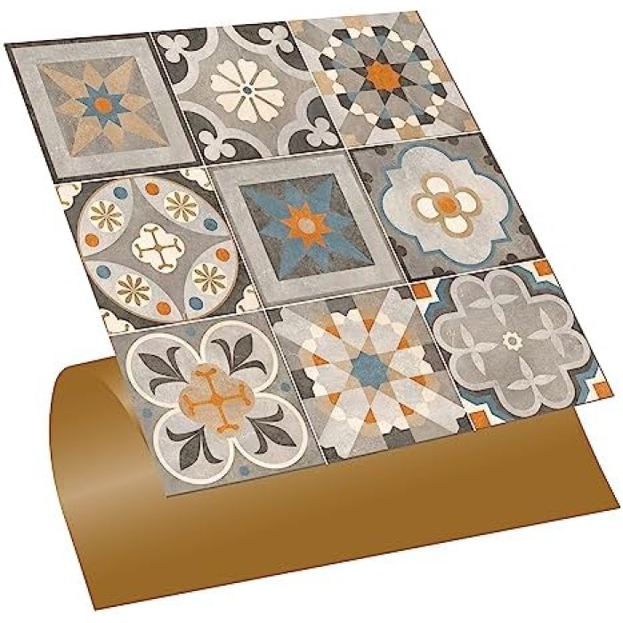Kendinden Yapışkanlı Apricot Desenli PVC Karo 30x30 cm (11 Adet / 1 m²)