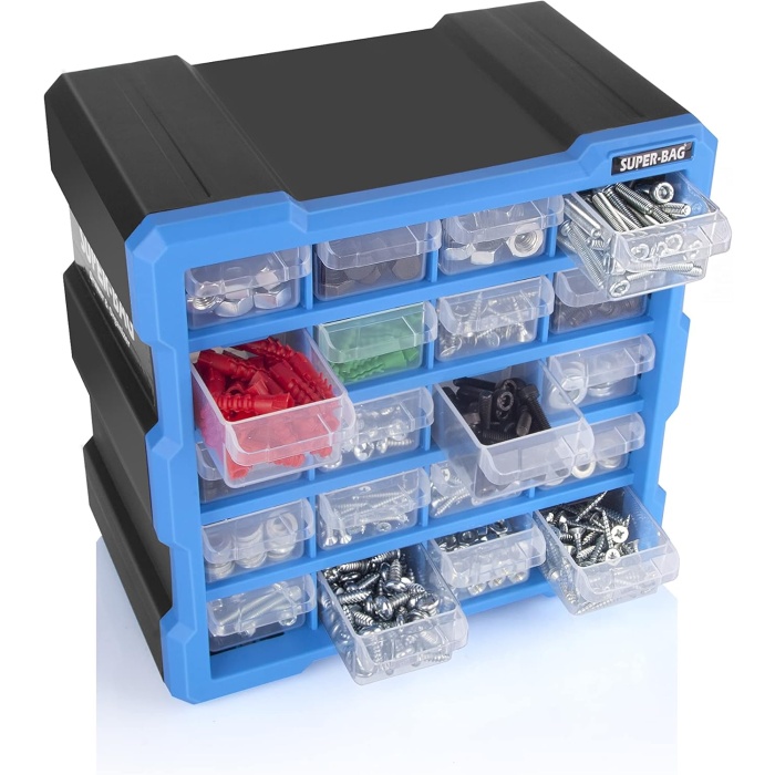 Bag Mono Blok Çekmece Seti 20li Hobby Organizer Seti Monoblok Çekmece Vida Dübel Kutusu Takı Kutusu ASR6006