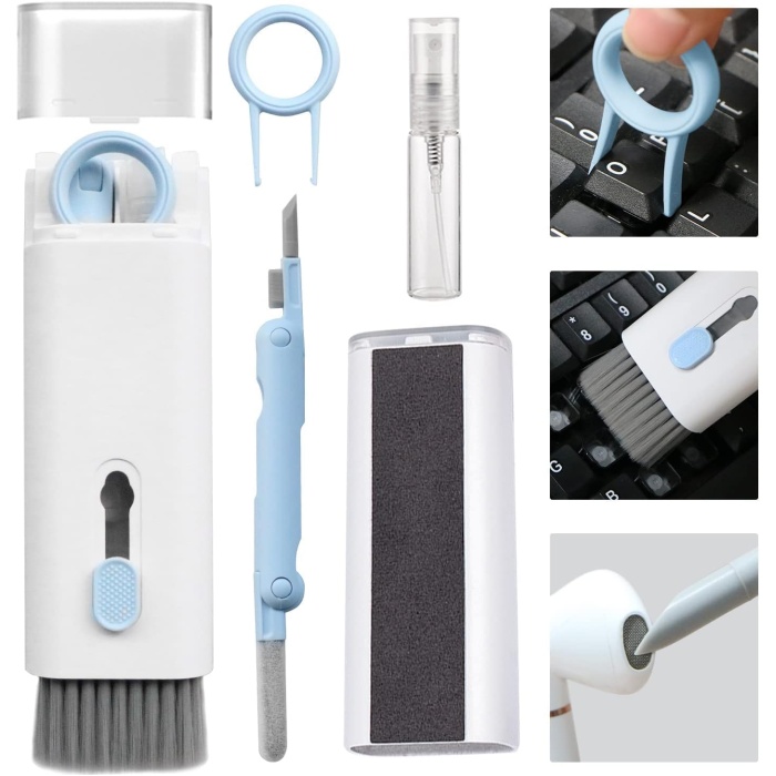 Klavye Temizleme Fırçası,7si 1 Arada Çok Fonksiyonlu Klavye, Monitör, Kulaklık, Telefon, Dizüstü Bilgisayar, Bluetooth Kulaklıklar için Temizleme Kiti - Mix Renk