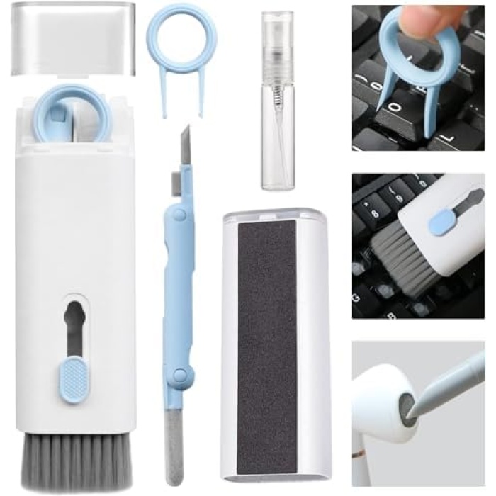 Klavye Temizleme Fırçası,7si 1 Arada Çok Fonksiyonlu Klavye, Monitör, Kulaklık, Telefon, Dizüstü Bilgisayar, Bluetooth Kulaklıklar için Temizleme Kiti - Mix Renk