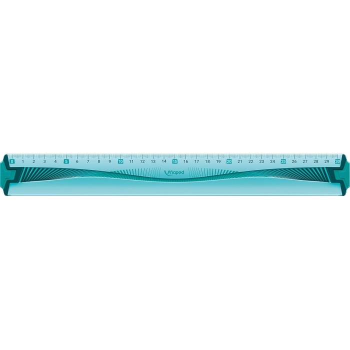 Cetvel, düz, kırılmaz, kir tutmayan kenarlı, yumuşak, kaymaz, düz, 30 cm, mavi