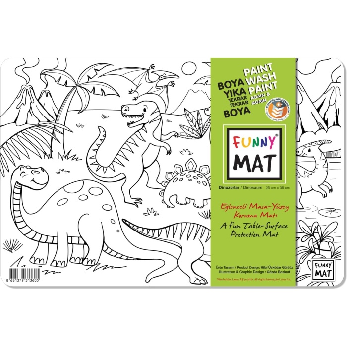 Çocuk Funny Mat - Dinazor 25X35Cm - Yeni